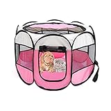 Taosheng Tragbarer Laufstall für Hunde und Katzen, achteckig, wasserdicht, kratzfest, Haustierzelt, faltbar, tragbar, für den Innen- und Außenb