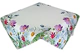 Pflegeleichte Tischdecke 110x110 cm eckig Blumenwiese Frühling Sommer Motivdruck Polyester Sommerdecke Gartendecke Gartentischdecke (Mitteldecke 110x110 cm)