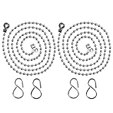 2 Packung Waschbecken Kette Kugelkette Küche Bad Stopper Plug Fit Edelstahl Ersatz mit Haken, 23,6 Z