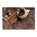 Modernes Dekor Leinwand Malerei Restaurant Retro Kaffeemaschine und Kaffeebohnen Bild Wandkunst Für Küchendekoration HD Gedruckt Wohnkultur Kunstwerk