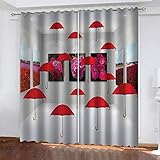 TTBBBB Vorhang Kinderzimmer Erweiterung des roten Schirmplatzes B 264 x H 242 cm Soft Blickdicht Vorhang Gardinen Raumverdunkelung mit Ösen Ösenvorhang für Schlafzimmer Wohnzimmer 2er S