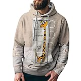 Sweatshirt Herren Regulär Lose Mit Kapuze Street Sportlicher Stil Herren Laufjacke Frühling Herbst Universität Jugend Trend Mode Graffiti Druck Paar Outfit OFSQ-092 XL