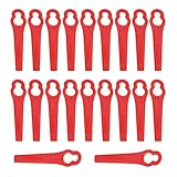 Mecmbj Ferrex Akku, Ersatzmesser Rasentrimmer, 40PCS Kunststoff-Rasenmäherblatt, Garten-Rasenmäherblatt für Akku-Trimmer, Rasenmäherzubehör (Farbe: Rot)