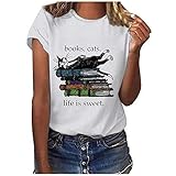 Tuniken Damen Langarmshirt Damen Sport t-Shirt Damen lose Casual v-Ausschnitt Tunika Bedruckt Kurzarm Blumen drucken Tops Langarmshirt Bluse Shirt elegant schulterfr(#NJDE-220326 T-Shirt-A29, L)