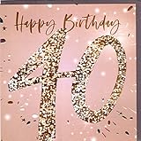 Belly Button Designs hochwertige Glückwunschkarte zum runden 40. Geburtstag (goldlachs)