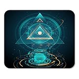 Mousepad Computer Notepad Office Illuminati Zusammenfassung Futuristisch Allsehendes Augendreieck Tech Zukunft Cyber ​​Science Home School Game Player Computer Worker I