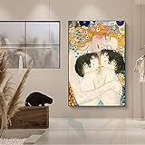 Berühmte Malerei Mutter Liebe Zwillinge Baby Leinwand Gemälde Poster und Druck Wandkunst Bild für Wohnzimmer Dekor 60 x 80