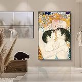 Berühmte Malerei Mutter Liebe Zwillinge Baby Leinwand Gemälde Poster und Druck Wandkunst Bild für Wohnzimmer Dekor 40 x 60