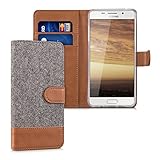 kwmobile Wallet Case kompatibel mit Samsung Galaxy A5 (2016) - Hülle mit Ständer - Handyhülle Kartenfächer Dunkelgrau B