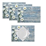 Artipics Tischset Waiting for You Platzset Abwaschbar Kunststoff 4 STK je 42 x 30 cm Platzdeckchen Landhaus Tisch Unterlegmatte Untersetzer Küche Essbereich | Gäste | Drinnen | Drauß