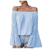 Kobay Damen Winter Mantel Oberteile Elegant Langarmshirt Frauen Strickwaren Wellenförmige Streifen Kontrastfarbe Halber Rollkragenpullover Weihnachtspullover(Himmelblau, XXL)