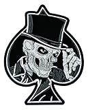 Totenkopf mit Zylinder Backpatch Rückenaufnäher XXL 22 x 27,5