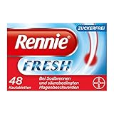 Rennie Fresh, zuckerfreie Hilfe bei Sodbrennen und säurebedingten Magenbeschwerden, 48 Kautab