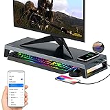 LANQ PC Dock Pro Monitorständer Aluminium mit Windows Hello Fingerprint-Modul, kabelloses Laden, Dualband-WIFI, Hotspot-Freigabe, 2 USB- und 2 *Typ C-Anschluss, BT-Bildschirmsperre für Windows Desktop