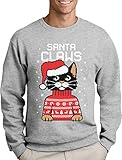 Green Turtle T-Shirts Santa Claws Krallen - Katzenliebhaber Herren Weihnachtspullover Sweatshirt Medium G