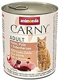 animonda Carny Adult Katzenfutter, Nassfutter für ausgewachsene Katzen, Huhn, Pute + Entenherzen, 6 x 800 g