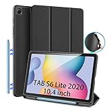 DUX DUCIS Hülle für Samsung Galaxy Tab S6 Lite 10.4 (P610 / P615) 2020, Slim Magnetic Weiche TPU Protect Hülle mit S Stifthalter für Tab S6 Lite 10,4 Zoll, Multi-Angle Front Support Cover (Schwarz)