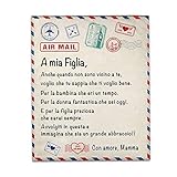 WCQYYDS Fleecefutter Für Meine Tochter Für Meine Tochter Nachricht Brief Quiltdecke Bedruckte Fleecedecke Flanelldecke Zur Ermutigung Und Liebe Zu Tochtergeschenken,150 * 220