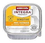 animonda Integra Protect Sensitive Hund, Diät Hundefutter, Nassfutter bei Futtermittelallergie, Huhn + Pastinaken, 11 x 150 g