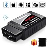 kungfuren OBD2 Bluetooth Adapter, OBD2 Diagnosegerät für Android Windows Torque Interface EOBD OBDII Auto Scanner für Auto Car PKW KFZ, Code Leser Fehlerspeicher lesen und lö