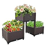 Hochbeet | selbstbewässernder erhöhter Kräuterpflanzer, Tomaten-Übertopf, ideal für Terrasse, Terrasse, Balk