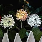LIUDADA 3 Stück Solarlampen für Außen Solarleuchten LED Blumen Löwenzahn Solar Lichter Garten Gartenleuchte Wetterfest für Terrasse Rasen Hof Gehweg Auffahrt Hinterhö