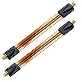 deleyCON 2x Fensterdurchführungen SAT Kabel 17cm Flexibel 26cm Länge Kupplung Fenster & Türen Vergoldet Extrem Flach Geschirmt Klebepads - Kup
