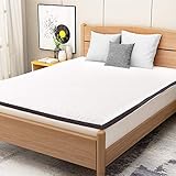 Amazon Basics - Bequeme Matratzenauflage mit Memory-Schaumstoff mit Bändern, 4 cm - 140 x 190