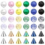 MODRSA 14G 5MM Ersatz Piercing Kugeln & Spike Perle Chirurgenstahl Screw Kugel für Bauchnabel Nipple Zunge Brustwarze Piercing Industrial Barbell Stab 36 Stück