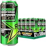 Rockstar XD Power Waldmeister Boost - Koffeinhaltiges Erfrischungsgetränk für den Energie Kick, EINWEG (12x 500ml)