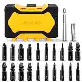 22-teiliges Schraubenausdreher Set, Schraubenentferner Set für beschädigte Schraube 2-12mm-Titan-Antirust-Beschichtung-HSS 4341-Stahl-64-65 HRC Härte, Brenn- und Extraktionsbits sep