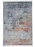 carpetfine Vintage Teppich Lali Multicolor 80x150 cm | Moderner Teppich für Wohn- und S