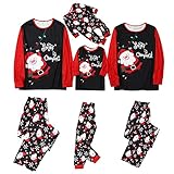 Passendes Familien-Pyjama-Set, Weihnachtspyjamas, langärmeliges Oberteil und karierte Hose, Weihnachtsjammies, Urlaubs-Nachtwäsche (Mehrfarbig, Damen, XL)