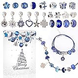 MJARTORIA Adventskalender Schmuck für Mädchen 2021 Weihnachtskalender Teenager 24 Überraschungen Überraschungspaket mit Armkette Schmuck Selber Machen Set Anhäng