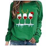 Tekaopuer Retro Abstrakt Geometrisch Druck Sweatshirt Clan Stil Rundhals Pullover Langarm Casual Pullover für Frauen Damen, Z2-grün, 48