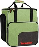 Brubaker Super Performance Skischuhtasche Helmtasche Rucksack mit Schuhfach - Grün meliert Schw