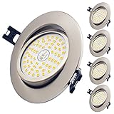 LED Einbaustrahler Ultra Flach, 5er Set 9W LED Deckenstrahler Warmweiß 3000K 750LM 230V LED Spot Nicht Dimmbar, IP44 Schwenkbar Deckenspot für Wohnzimmer, B