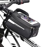 AMIJOUX Fahrrad-Vorderrahmen-Lenkertasche wasserdichte Fahrradzubehörtasche Für Frontrahmen Fahrrad Handyhalterung Tasche Halter Tasche Kompatibel Mit iPhone 11 XS Max XR Fit 6.5'