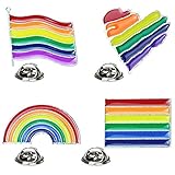 Ziyero 4 Stücke Regenbogen Flagge Brosche Emaille Pin Brustnadel Mode Brustpin Langlebig und Leicht Geeignet für täglichen Gebrauch, Abschlussball, Hochzeit, Abschlussfeier, Jubiläum, Geburtstag