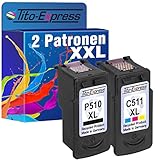 Tito-Express PlatinumSerie Set 2 Druckerpatronen für Canon PG-510XL & CL-511XL IP2700 MX350 MX360 MX410 MX420 MP240 MP260 MP480