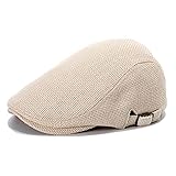 GEDISEN Herren Newsboy Caps Flat Cap Gatsby Golf Fitted Hüte Baskenmütze Efeu Cap verstellbar Fahren Jagd, Xys-beige, 7/7 3/8