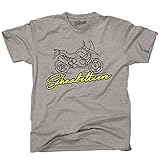 siviwonder Unisex T-Shirt Schnabeltier Outline Skizze Motorrad Sports Grey - neon gelb L