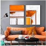 NIEMENGZHEN Druck auf Leinwand Modern Orange Abstrakt Wandbilder Leinwandbilder Galerie Poster und Druck -50x70cm No F