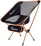 Sportneer Campingstuhl, Tragbar Leicht Faltbar Camping Stuhl bis zu 150 kg für Backpacking/Wandern/Picknick/Fische (1)
