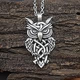 WYHCJJ Halskette mit Anhänger, Domineering Persönlichkeit Tier Eule Halskette nordischer Talisman Schmuck für Damen Herren Weihnachten Geburtstag Geschenk