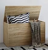VCM Bendola Truhenbank, Sitzbank, Truhe, Schuhbank, Spieltruhe, Holztruhe, Holzstruktur-Nachbildung, Sonoma-Eiche, One S