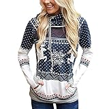 Hirolan Damen Frauen Pullover Weihnachtsdruck LäSsige TäGliche Freizeit Im Freien Pullover Mit Kapuze Sweatshirt Tops Herbst Winter Christmas Hooded Sweatshirt Pullover B