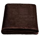 SOCHOW Flanell Fleecedecke, Waffelmuster (167 x 228 cm, Braun) – weich, leicht, warm und gemü