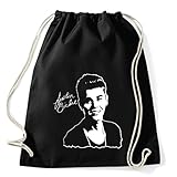 Art Shirt, Rucksack Beutel JUSTIN BIEBER Beauty, Schwarz, bieber-beauty-sac-blk