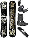 Airtracks Snowboard Set - Board Wow Wide Hybrid Rocker 155 - Snowboard Bindung Master - Softboots Star 47 - SB Bag